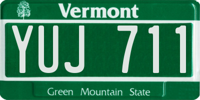 VT license plate YUJ711