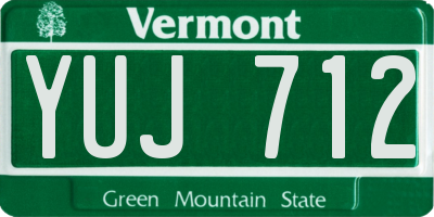 VT license plate YUJ712