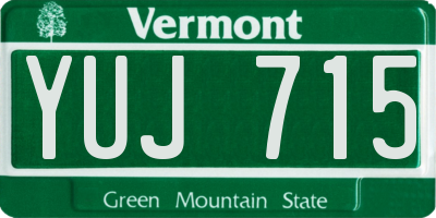 VT license plate YUJ715