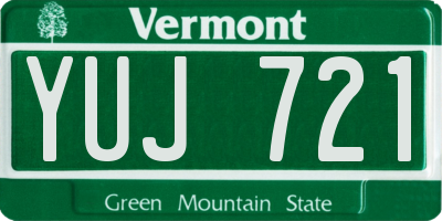 VT license plate YUJ721