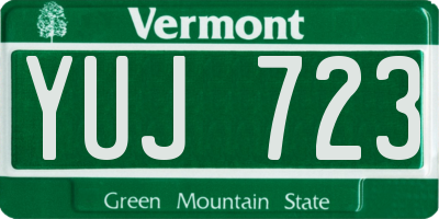 VT license plate YUJ723