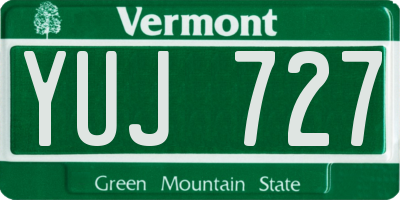 VT license plate YUJ727