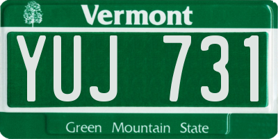 VT license plate YUJ731
