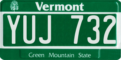 VT license plate YUJ732