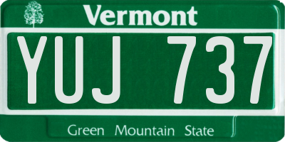VT license plate YUJ737