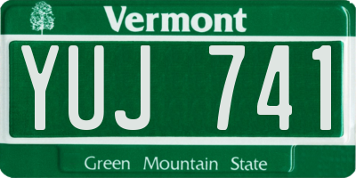 VT license plate YUJ741