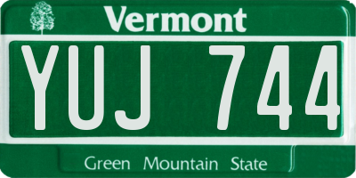 VT license plate YUJ744