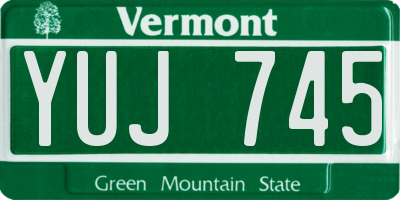 VT license plate YUJ745