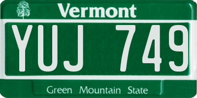 VT license plate YUJ749