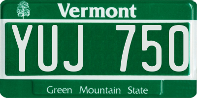 VT license plate YUJ750