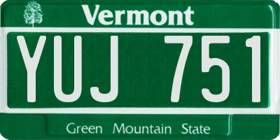 VT license plate YUJ751
