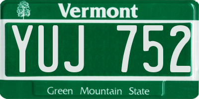 VT license plate YUJ752