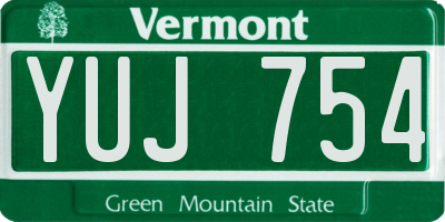 VT license plate YUJ754