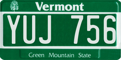 VT license plate YUJ756
