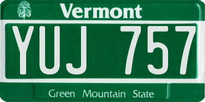 VT license plate YUJ757