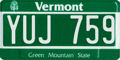 VT license plate YUJ759