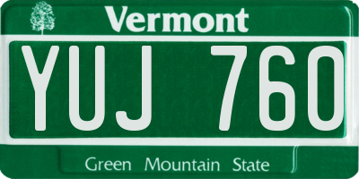 VT license plate YUJ760