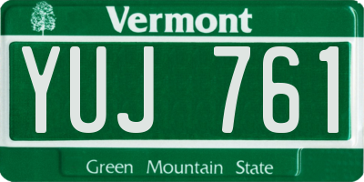 VT license plate YUJ761