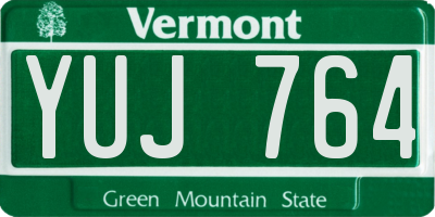 VT license plate YUJ764