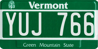 VT license plate YUJ766