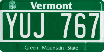 VT license plate YUJ767