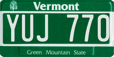 VT license plate YUJ770