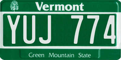 VT license plate YUJ774