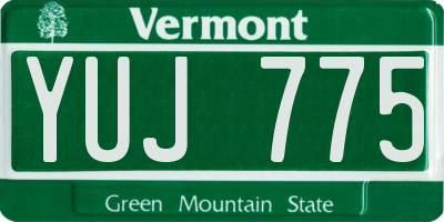 VT license plate YUJ775