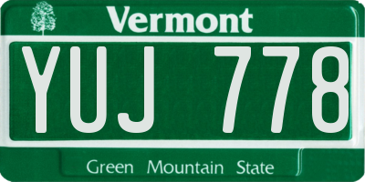 VT license plate YUJ778