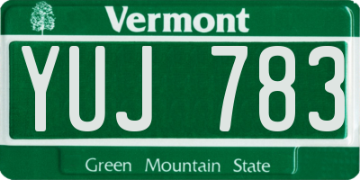 VT license plate YUJ783
