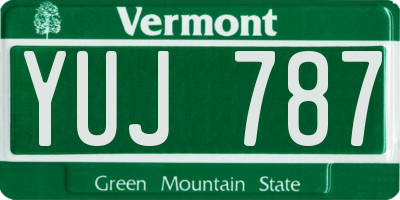 VT license plate YUJ787
