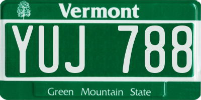 VT license plate YUJ788