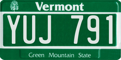 VT license plate YUJ791