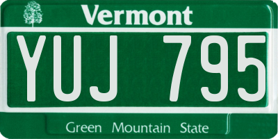 VT license plate YUJ795