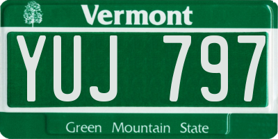 VT license plate YUJ797