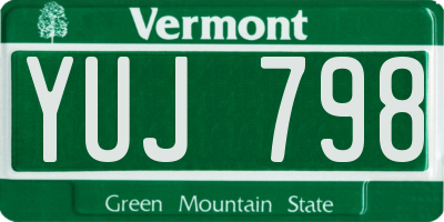 VT license plate YUJ798