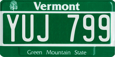 VT license plate YUJ799