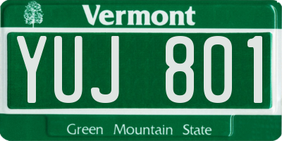 VT license plate YUJ801