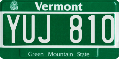 VT license plate YUJ810