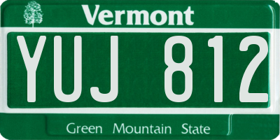 VT license plate YUJ812