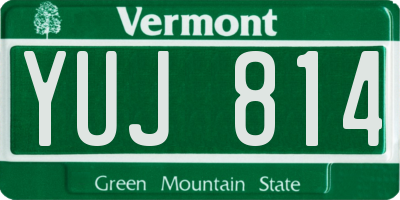 VT license plate YUJ814
