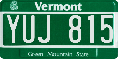 VT license plate YUJ815