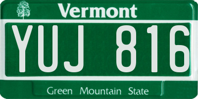 VT license plate YUJ816