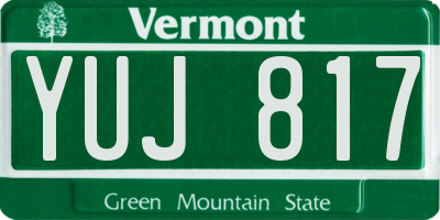 VT license plate YUJ817