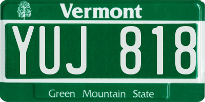 VT license plate YUJ818