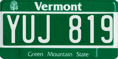 VT license plate YUJ819