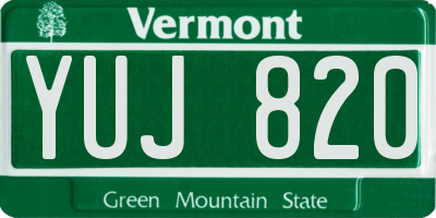 VT license plate YUJ820
