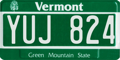 VT license plate YUJ824