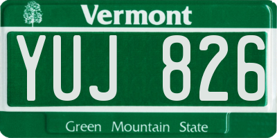 VT license plate YUJ826