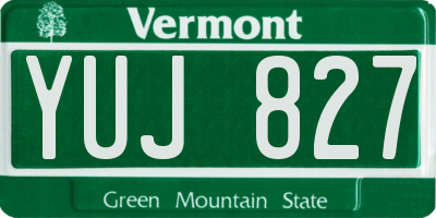 VT license plate YUJ827